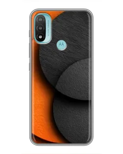 Чехол для Motorola MOTO E40 с картинкой «Геометрия оранжевых кругов»