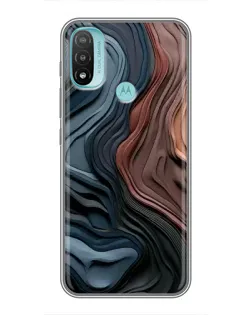Чехол для Motorola MOTO E40 с картинкой «Цветные волны каньона»