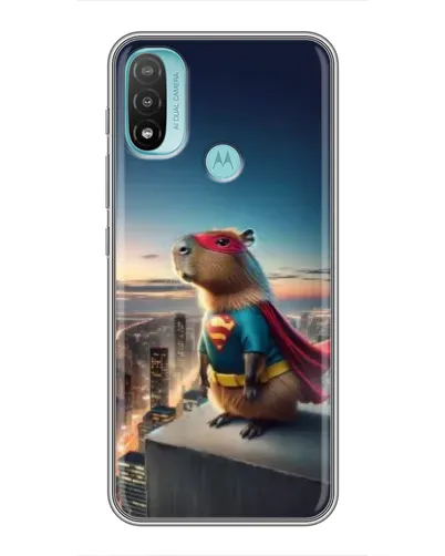 Чехол для Motorola MOTO E40 с картинкой «Капи-мен супергерой»