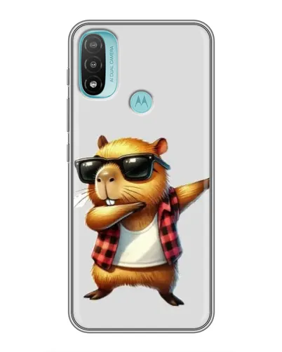 Чехол для Motorola MOTO E40 с картинкой «Капибара рэпер даб»