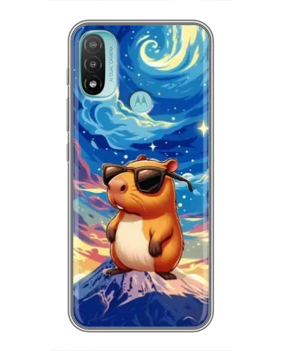 Чехол для Motorola MOTO E40 с картинкой «Капибара Ван Гога»