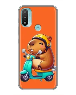 Чехол для Motorola MOTO E40 с картинкой «Капибара на скутере» Чехол для Motorola MOTO E40 с картинкой «Капибара на скутере»