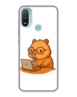 Чехол для Motorola MOTO E40 с картинкой «Капибара с ноутбуком» Чехол для Motorola MOTO E40 с картинкой «Капибара с ноутбуком»