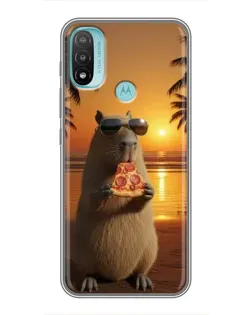 Чехол для Motorola MOTO E40 с картинкой «Капибара с пиццей» Чехол для Motorola MOTO E40 с картинкой «Капибара с пиццей»
