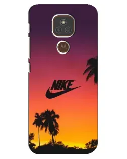Чехол для Motorola MOTO E7 Plus с картинкой «Nike на закате солнца»