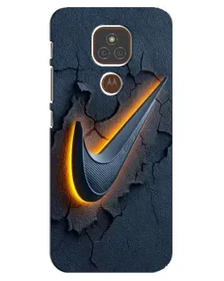 Чехол для Motorola MOTO E7 Plus с картинкой «Объемный логотип Найк»