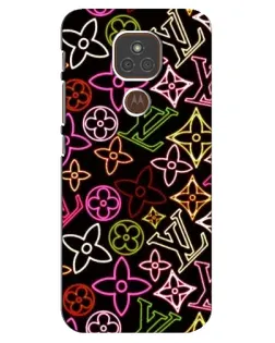 Чехол для Motorola MOTO E7 Plus с картинкой «Неоновый микс Nike»