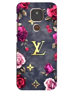 Чехол для Motorola MOTO E7 Plus с картинкой «Цветочный Louis Vuitton»