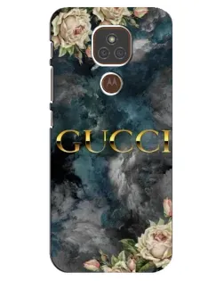 Чехол для Motorola MOTO E7 Plus с картинкой «Абстрактные цветы Gucci»