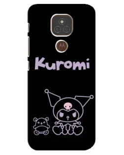 Чохол для Motorola MOTO E7 Plus з картинкою «Kuromi — чорний мінімалізм»