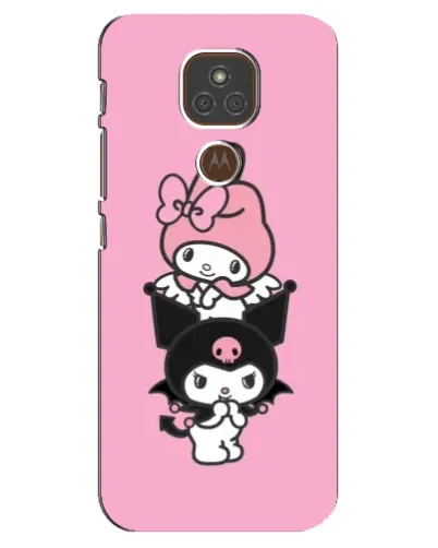 Чехол для Motorola MOTO E7 Plus с картинкой «My Melody и Kuromi»