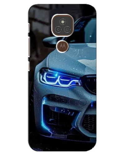 Чехол для Motorola MOTO E7 Plus с картинкой «Взгляд BMW с синими фарами»