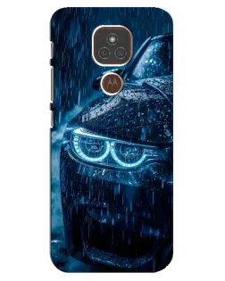 Чехол для Motorola MOTO E7 Plus с картинкой «BMW под дождем»