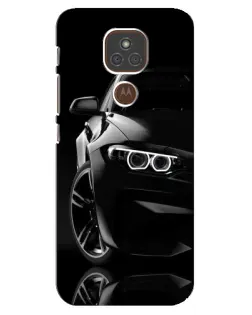 Чехол для Motorola MOTO E7 Plus с картинкой «Черная BMW — профиль»