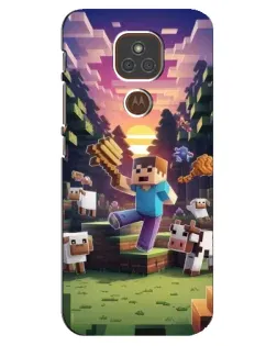 Чехол для Motorola MOTO E7 Plus с картинкой «Стив на ферме» Чехол для Motorola MOTO E7 Plus с картинкой «Стив на ферме»