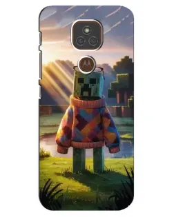 Чехол для Motorola MOTO E7 Plus с картинкой «Крипер в свитере» Чехол для Motorola MOTO E7 Plus с картинкой «Крипер в свитере»
