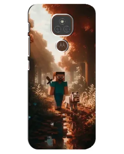 Чехол для Motorola MOTO E7 Plus с картинкой «Стив в лесу» Чехол для Motorola MOTO E7 Plus с картинкой «Стив в лесу»