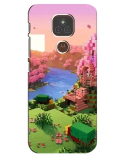 Чехол для Motorola MOTO E7 Plus с картинкой «Розовое дерево Minecraft» Чехол для Motorola MOTO E7 Plus с картинкой «Розовое дерево Minecraft»