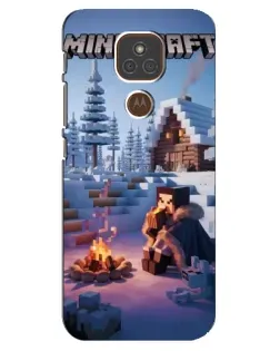 Чехол для Motorola MOTO E7 Plus с картинкой «Зимний Minecraft» Чехол для Motorola MOTO E7 Plus с картинкой «Зимний Minecraft»