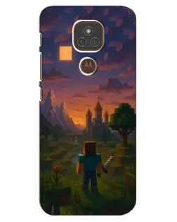Чехол для Motorola MOTO E7 Plus с картинкой «Стив у башни» Чехол для Motorola MOTO E7 Plus с картинкой «Стив у башни»