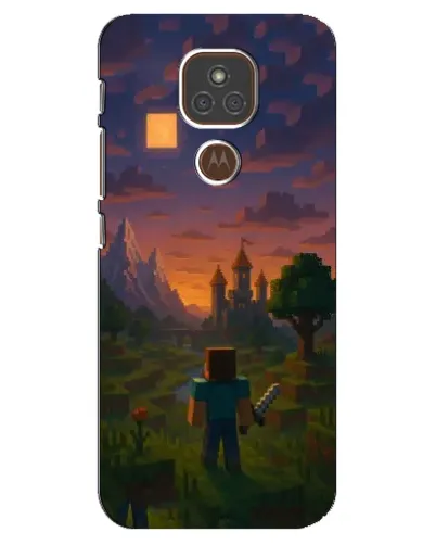 Чехол для Motorola MOTO E7 Plus с картинкой «Стив у башни» Чехол для Motorola MOTO E7 Plus с картинкой «Стив у башни»