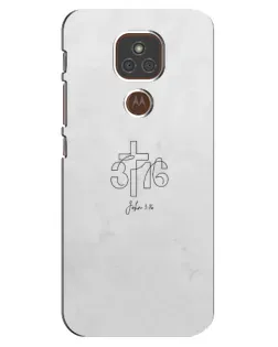 Чехол для Motorola MOTO E7 Plus с картинкой «Иоанна 3:16 Крест» Чехол для Motorola MOTO E7 Plus с картинкой «Иоанна 3:16 Крест»