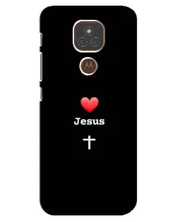 Чехол для Motorola MOTO E7 Plus с картинкой «Сердце - Jesus» Чехол для Motorola MOTO E7 Plus с картинкой «Сердце - Jesus»