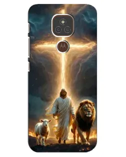 Чехол для Motorola MOTO E7 Plus с картинкой «Лев Иуды и Свет» Чехол для Motorola MOTO E7 Plus с картинкой «Лев Иуды и Свет»