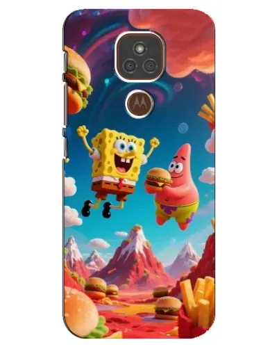 Чехол для Motorola MOTO E7 Plus с картинкой «Космический фастфуд»
