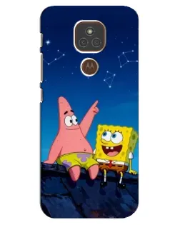 Чехол для Motorola MOTO E7 Plus с картинкой «Губка Боб и Патрик ночью» Чехол для Motorola MOTO E7 Plus с картинкой «Губка Боб и Патрик ночью»