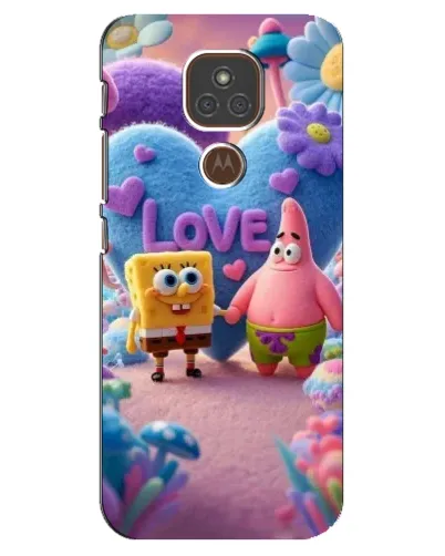 Чехол для Motorola MOTO E7 Plus с картинкой «Губка Боб Патрик»