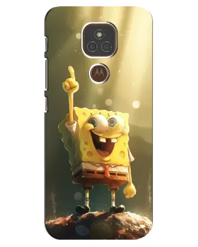 Чехол для Motorola MOTO E7 Plus с картинкой «Сияющий Спанч Боб»