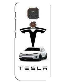 Чехол для Motorola MOTO E7 Plus с картинкой «Tesla White Style» Чехол для Motorola MOTO E7 Plus с картинкой «Tesla White Style»