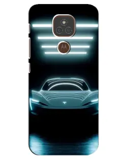Чехол для Motorola MOTO E7 Plus с картинкой «Tesla в неоне» Чехол для Motorola MOTO E7 Plus с картинкой «Tesla в неоне»