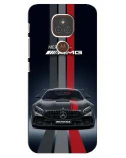 Чохол для Motorola MOTO E7 Plus з картинкою «Mercedes — білий карбон»