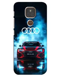 Чехол для Motorola MOTO E7 Plus с картинкой «Audi Sport — неон»