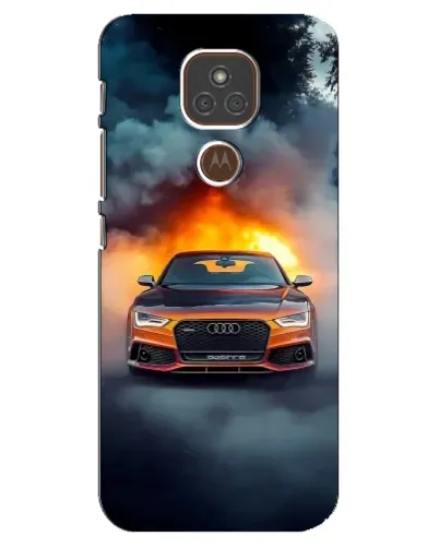 Чехол для Motorola MOTO E7 Plus с картинкой «Audi в огненном дыму» Чехол для Motorola MOTO E7 Plus с картинкой «Audi в огненном дыму»