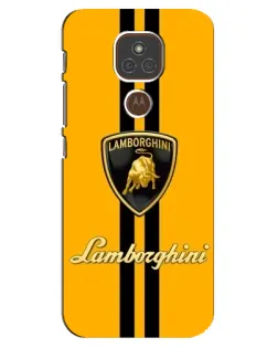 Чохол для Motorola MOTO E7 Plus з картинкою «Lamborghini Stripe жовтий»