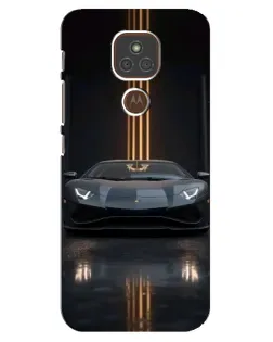 Чохол для Motorola MOTO E7 Plus з картинкою «Lamborghini золоті лінії»
