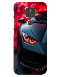 Чохол для Motorola MOTO E7 Plus з картинкою «Lamborghini червоне сяйво»