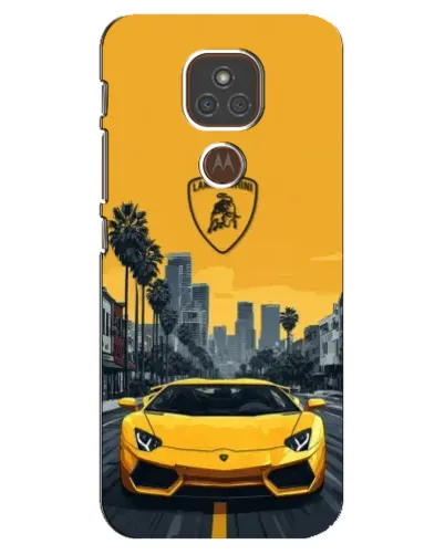 Чехол для Motorola MOTO E7 Plus с картинкой «Желтый Lamborghini город» Чехол для Motorola MOTO E7 Plus с картинкой «Желтый Lamborghini город»