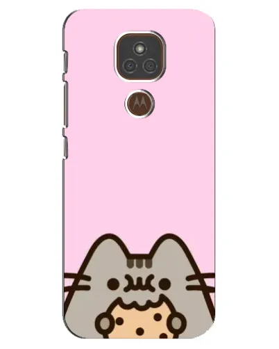 Чехол для Motorola MOTO E7 Plus с картинкой «Pusheen и печенье»