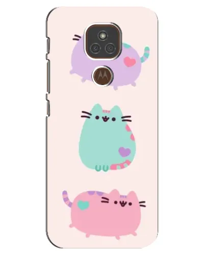 Чехол для Motorola MOTO E7 Plus с картинкой «Pusheen трио»