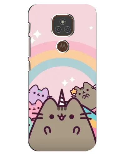 Чехол для Motorola MOTO E7 Plus с картинкой «Единорог Pusheen»