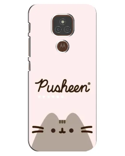 Чехол для Motorola MOTO E7 Plus с картинкой «Pusheen логотип»