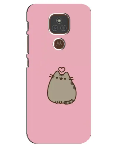 Чехол для Motorola MOTO E7 Plus с картинкой «Pusheen сердце»