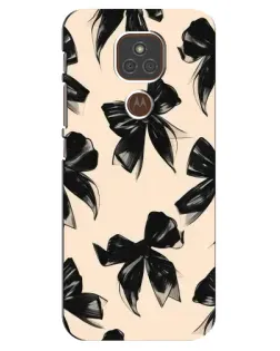 Чехол для Motorola MOTO E7 Plus с картинкой «Паттерн черные банты» Чехол для Motorola MOTO E7 Plus с картинкой «Паттерн черные банты»