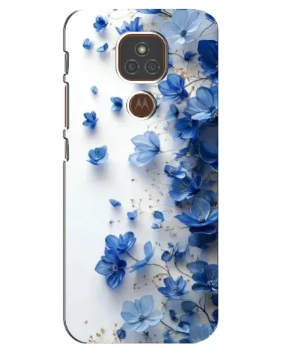Чехол для Motorola MOTO E7 Plus с картинкой «Голубой цветочный каскад» Чехол для Motorola MOTO E7 Plus с картинкой «Голубой цветочный каскад»