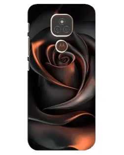 Чехол для Motorola MOTO E7 Plus с картинкой «Шелковая черная роза»