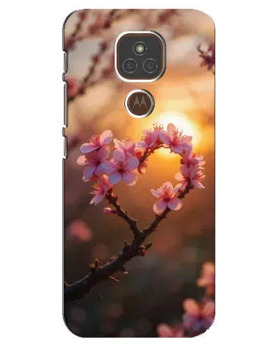 Чехол для Motorola MOTO E7 Plus с картинкой «Розовый цвет сердце на фоне заката» Чехол для Motorola MOTO E7 Plus с картинкой «Розовый цвет сердце на фоне заката»